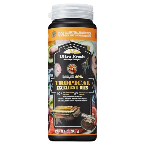 Ultra Fresh Tropisches Fischfutter Wildschwert-Garnelen natürliche Farbverbesserung langsam sinkendes Pellet für Diskus Kaiserfische mittelgroße Buntbarsche und Fische tropische ausgezeichnete