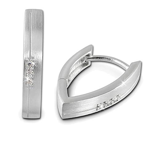 SilberDream Ohrringe für Damen 925 Silber Creolen Zirkonia weiß SDO378W Silber Creole