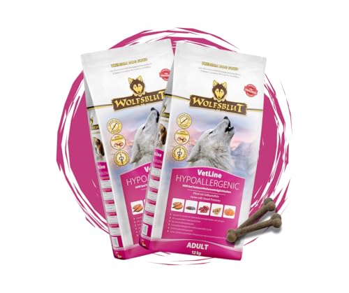 Wolfsblut Vetline Hundefutter - Hypoallergenic 2x12kg - Sparbundel Sparpaket - inklusive Warnicks Tierfutterservice Hundesnack Goodie