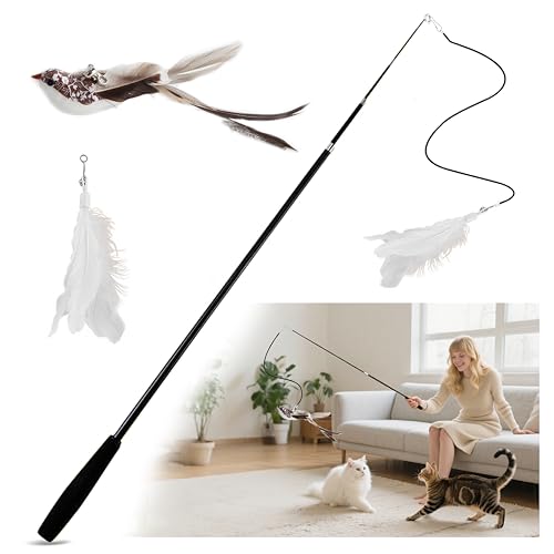 ACTOYS Katzenangel Lang 175 cm Katzenspielzeug Angel Lang Katzenspielzeug Vogel Cat Toys Lang