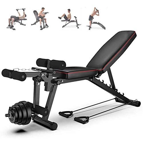  Krafttrainingsbänke Klappbare Beinstrecker Klappbare Flach äg  Neigungs FID Bank für Ganzkörper Krafttraining im Heim Fitnessstudio