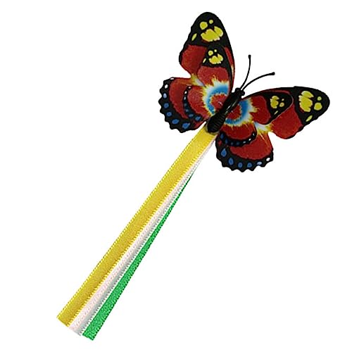 Luckxing Schmetterlings-Katzenspielzeug-Stick-Ersatz Flutter Butterfly Chaser Katzenspielzeug Stick Teaser Zauberstab Ersatz Interaktives Katzenspielzeug attraktives lustiges realistisches