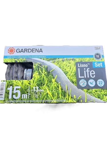 Gardena Liano Life Textilschlauch 1 2 Zoll 15m Set Hochflexibler Gartenschlauch aus Textilgewebe mit PVC Innenschlauch kein Abknicken leichtgewichtig wetterbeständig 18445 20