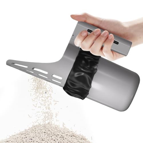 Generisch Katzenstreuschaufel Mit Behälter 2-in-1 Große Tragbare Streuschaufel Abfallbehälter Abnehmbare Katzenklo-Schaufel Für Klumpstreu Katzenpflege Saubere Hygiene Im Haushalt