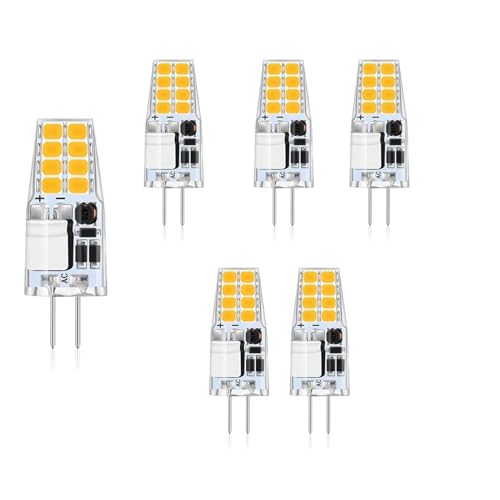 AEPOYU LED G4 Lampen 3W G4 LED Birnen 3000K Warmweiß 300lm 3W LED Birnen Ersetzt 30W Halogenlampen Kein Flackern Nicht Dimmbar 360 Lichtwinkel 10er Pack Energieklasse E