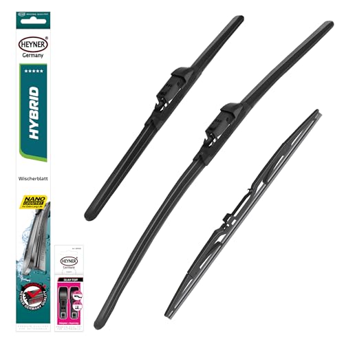 HEYNER Scheibenwischer Set mit Heckscheibenwischer passend für CITRO N C5 AIRCROSS 11.2018-01.2025 HYBRID Flachbalkenwischer Front- und Heckwischer