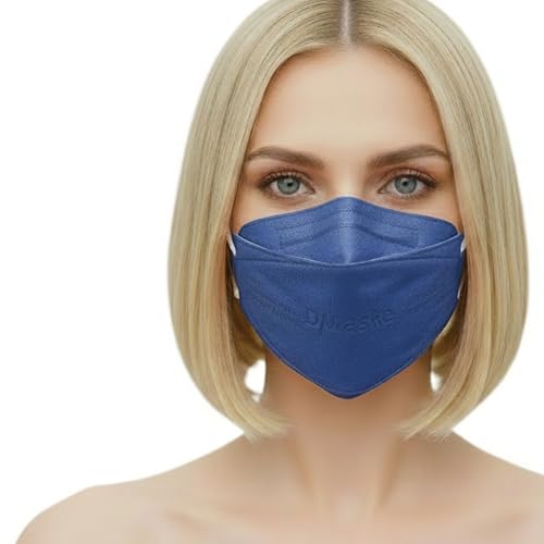kela 25 Stck. FFP2 Atemschutzmaske blau mit 2 Gratis Ohrenschoner Made in Germany Klimaneutrale Atemschutzmaske mit verbesserter Atemfähigkeit blau