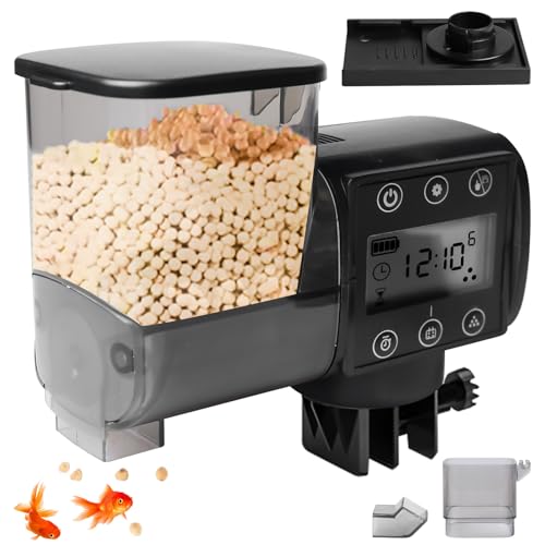 Futterautomat Aquarium 250ml Automatischer Futterspender Fische für Aquarium mit Batteriebetrieben Fische Fischfutterautomat mit Futterbehälter Fischfutter für Urlaub Goldfische schildkröten