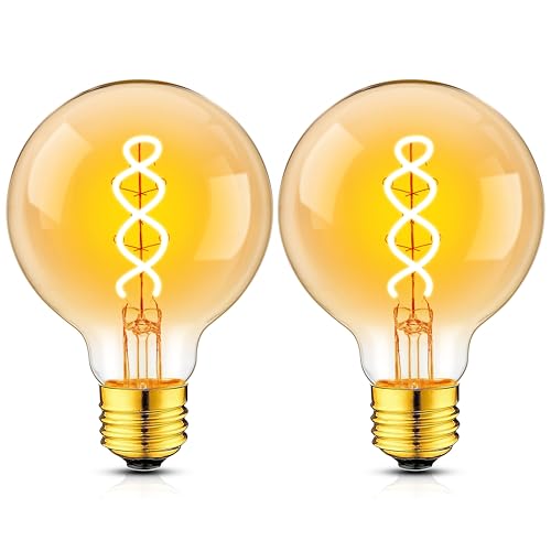 Hcnew Edison Vintage Glühbirne E27 4W G80 Glühbirne LED Warmweiss 2700K LED Glühbirne E27 Vintage Ideal für Nostalgie und Retro Beleuchtung im Haus Caf Bar Nicht Dimmbar 2 Stück