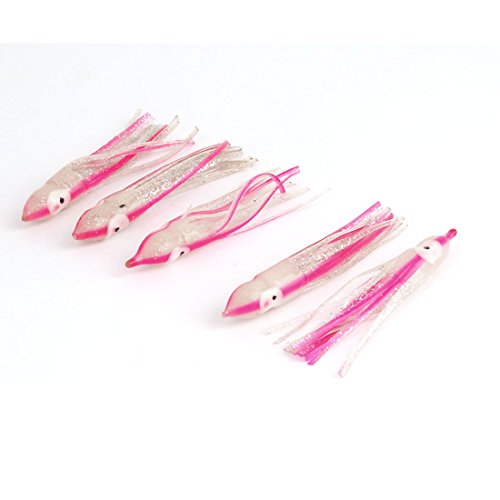 Ruilogod Weiche Silikon Haut Sea Sail Squid Entwurf Füttern Fischköder locken 5pcs