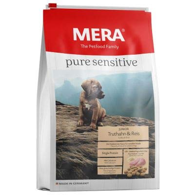 Mera Pure Sensitive Junior Truthahn Reis Spezielle Ernährung für wachsende Hunde mit besonderem Ernährungsbedarf Sparpack 2 x 12 5 kg