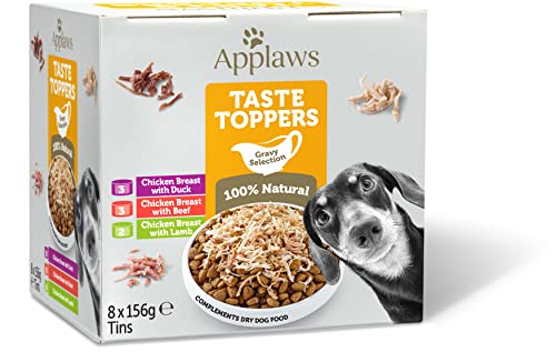 Applaws Premium Natürlich Nassfutter für Hunde Getreidefreies Huhn und Fleischauswahl in Sauce 8 x 156g Dose