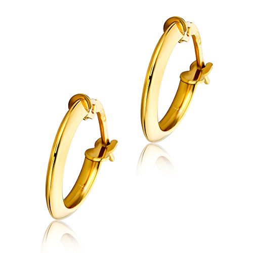 Orovi Damen-Creolen Ohrringe GelbGold Ohrringe 9Karat 375 Ohr-Schmuck