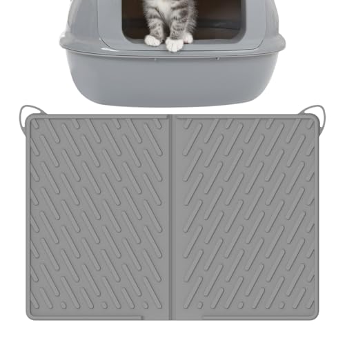 Katzenstreu-Matte 60 x 43 cm rutschfest für Katzen wasserdicht kratzfest mit Abdeckung für den Innenbereich