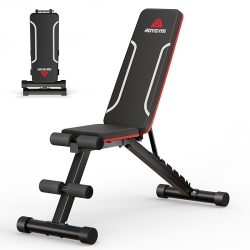 Roygym Klappbare Multifunktion Training Fitness 9 Fach Verstellbarer Rückenlehne Trainingsbank Schrägbank für Ganzkörper workout Anregung Belastung 300kg