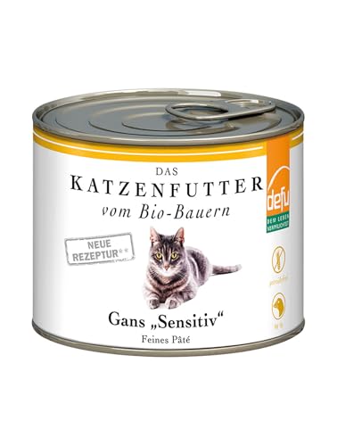 defu 12x 200g Gans Sensitiv Getreidefreies Premium Nassfutter Menü Alleinfuttermittel für Katzen