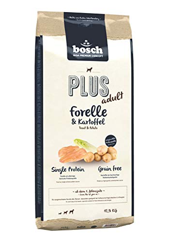 bosch HPC PLUS Adult Forelle Kartoffel Hundetrockenfutter für ausgewachsene Hunde aller Rassen Single Protein grain-free 1 x 12.5 kg