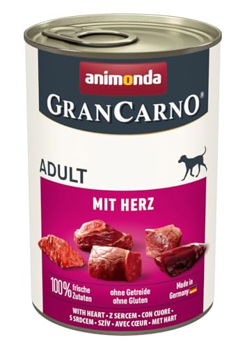 animonda GranCarno Adult Hundefutter Nass Nassfutter für Hunde erwachsen mit Herz 6 x 400 g