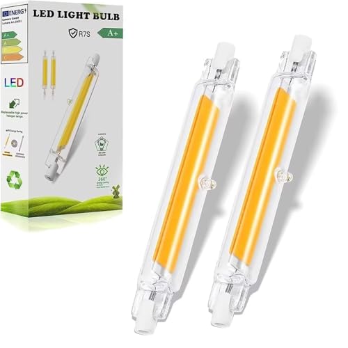 FDHVCB R7S LED 78mm 10W dimmbar R7S LED COB Warmweiß 3000K 1000LM Direkter Ersatz für 100W Halogen J78 3000K Flimmerfrei Spart 90% Energie Einfach Installieren 2er Pack