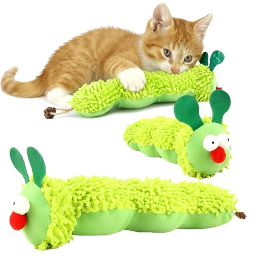 YNOUYRS Katzenminze Spielzeug - Interaktives Katzenspielzeug zur Selbstbeschäftigung - Weiches Plüsch-Kissen - Für Katzenzahnhygiene Aktivität