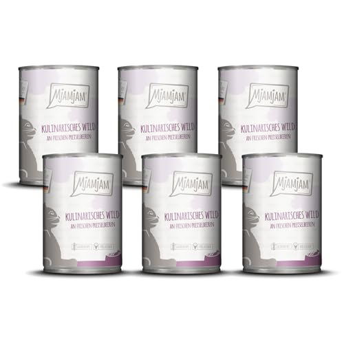 MjAMjAM - Premium Nassfutter für Katzen - kulinarisches Wild an frischen Preiselbeeren 6er Pack 6x400g getreidefrei