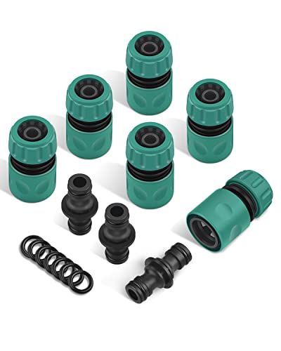 ERKOON 9 Stück Schlauch Kupplung Satz 1 2 13mm Doppelstecker Gartenschlauch Verbindungen Extender Verlängerung Kupplung Verbindungsteil Plastisch Zwei Wege Kupplung für Garten und Haus Wasserhahn