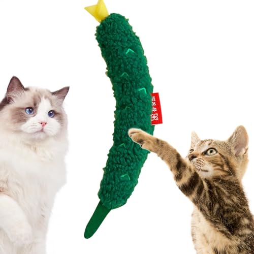 Katzenkauspielzeug Karottengurke gefüllte Katzenminze Spielzeug Kauspielzeug interaktives Knisterspielzeug Haustierzubehör für Haustiere und Kätzchen