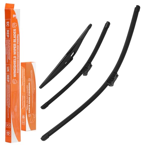 ISINEVER Scheibenwischer Kompatibel mit Renault Twingo II BJ 2007-2014 Wischerblätter vorne hinten Komplett Set 3er Set 600mm 400mm 300mm Autoscheibenwischer Heckscheibenwischer