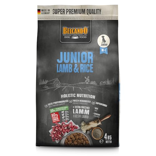 Belcando Junior Lamb Rice 4 kg Hundefutter Trockenfutter für Junghunde Alleinfuttermittel für Junghunde ab 4 Monaten