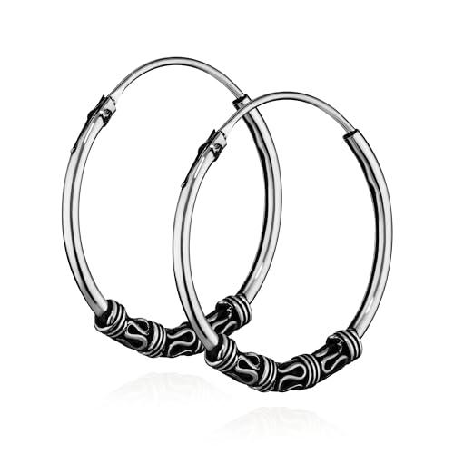 NKlaus PAAR 925 STERLING SILBER Keltische Celtic Gothic Creolen 20mm 7282