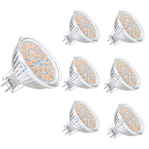 Vlio 6er MR16 GU5.3 LED Lampen Warmweiß 5W Ersatz für 40W Halogen Kein Flackern 3000K 450 Lumen LED Birne Leuchtmittel 120 Abstrahwinkel Spot Nicht Dimmbar AC DC 12V