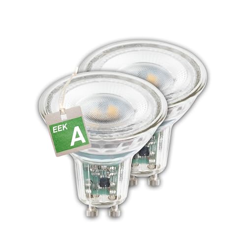 BRILONER - EEK A 2er Set LED Lampe GU10 Glas warmweißes Licht 2 5W 450lm LED Glühbirne Leuchtmittel Birne Reflektor Glühlampen Bulb 50x56 mm