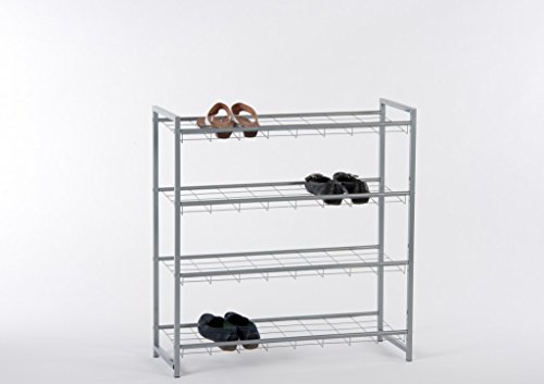 Intra 44084X9 Schuhablage Regal Silbergrau Leo 4 Etagen