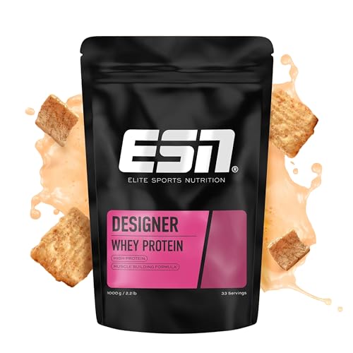 ESN Designer Whey Cinnamon Cereal 1kg bis zu 23g pro Portion ideal zum Muskelaufbau und  erhalt   made in Germany Verpackung kann variieren