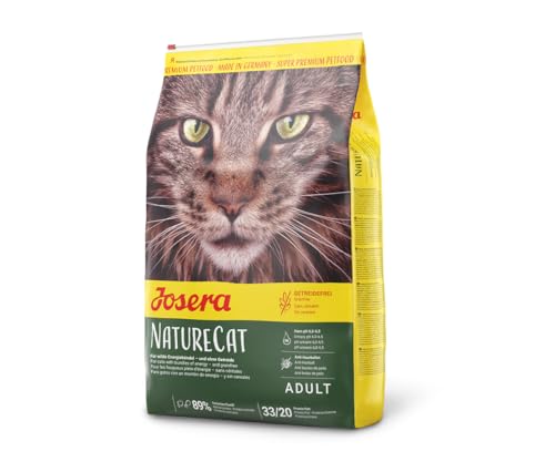 JOSERA NatureCat 1x 2kg getreidefreies mit Geflügel  und Lachsprotein erlesenen Kräutern gesunden Früchten Super Premium Trockenfutter für ausgewachsene 1er Pack