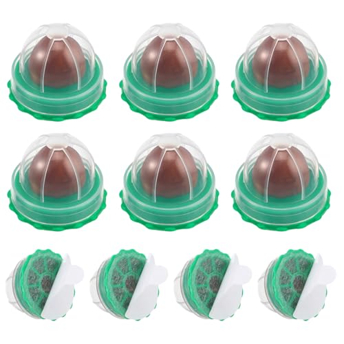 PERSELOSO 10 Stück Teiliges Katzenleckball Katzenminze Snacks mit Vitaminen Haftbar für Wand und Möbel mit Abnehmbarem Schutzdeckel Unterstützt Harnwegsgesundheit Zufälliger Geschmack