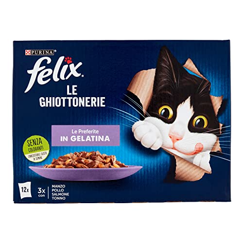 Purina Felix Felix le Gottonerie Nassfutter für Katzen mit Rind Huhn Lachs und Thunfisch 12 x 85 g
