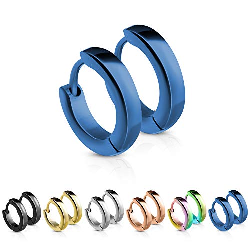 Treuheld Schmale aus medizinischem 2 5mmx 12mm Blau Klappcreolen für und
