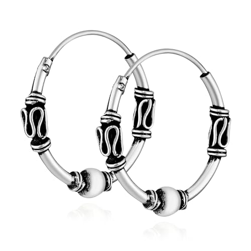 NKlaus PAAR 925 STERLING SILBER Keltische Celtic Gothic Creolen 16mm 7240