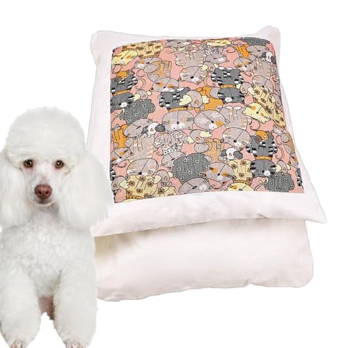 Katzen Winter Schlafsack - Winter Hundehöhle Welpen - Weiches Kätzchen Nest Bett für Tierliebhaber Indoor Zuhause Büro Wohnbereich Schlafbereich Arbeitszimmer Wohnung Erholungsphase Nachtruhe