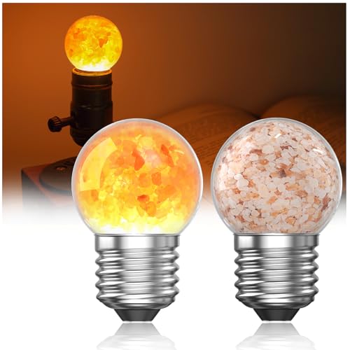Lustaled E27 LED Glühbirnen Warmweiss 2200K 3W Himalaya Salzlampe Punjab Pakistan G45 Warm Amber Vintage Glühbirne nicht dimmbar Nachtlicht lampe für Stimmung Dekorative Beleuchtung-2pack