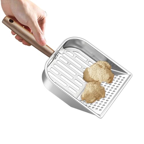 Haustierschaufel Katzenstreu Kätzchenkotschaufel mit Holzgriff tiefe Streuschaufel mit robuster Konstruktion Reinigungswerkzeug für den Innen- und Außenbereich Zuhause Wohnheim Wohnung mehrer