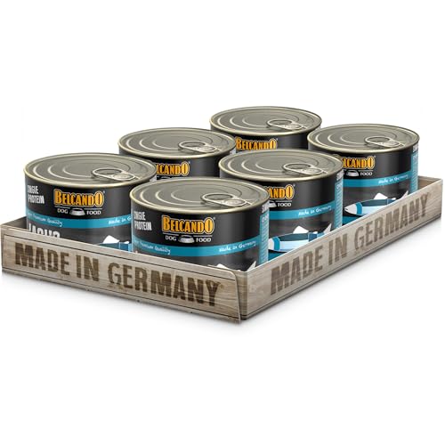 BELCANDO Single Protein Dose 6x200g Lachs Sortenreines Nassfutter für Hunde Monoprotein Feuchtfutter