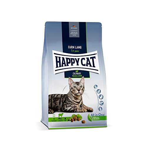 Happy Cat 70550 - Culinary Adult Weide Lamm - Katzen-Trockenfutter für ausgewachsene Katzen und Kater - 10 kg Inhalt arttypisch