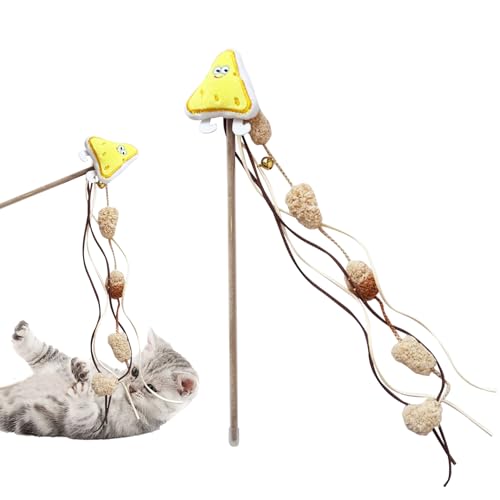 Generisch Katzenangel Spielzeug - Futtermotiv Spielzeug Für Junge Katzen Interaktive Angel Mit Glöckchen Zur Jagdsimulation Für Bewegung Und Beschäftigung