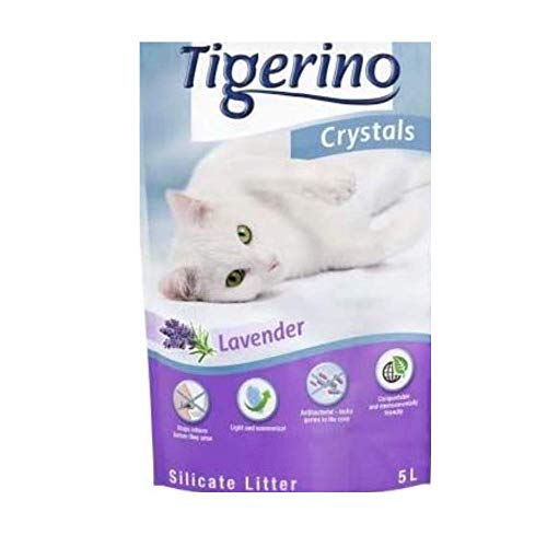  Crystals Lavender Super Pack 6x 5 Liter Silikatstreu frischem Lavendelduft Umweltfreundlich Super Saugfähige Streu Connect 2in1 Katzentunnel