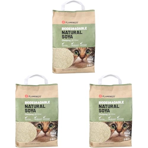  Klumpstreu aus Soja   Feine Körnung 2 5kg für 6 Biologisch Abbaubar Staubarm und Geruchsbindend Ideal für Maine Coon Britisch Kurzhaar Ragdoll Norwegische Waldkatze usw.