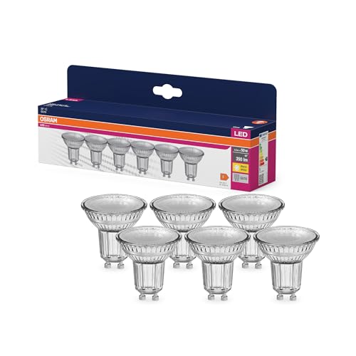 Osram LED Star VALUE PAR16 Vorteilspack mit 6 Leuchtmittel ersetzt herkömmliche 50W Reflektor Glühbirnen warmweiß 2700K 4.3W Sockel Filament Glas nicht dimmbar