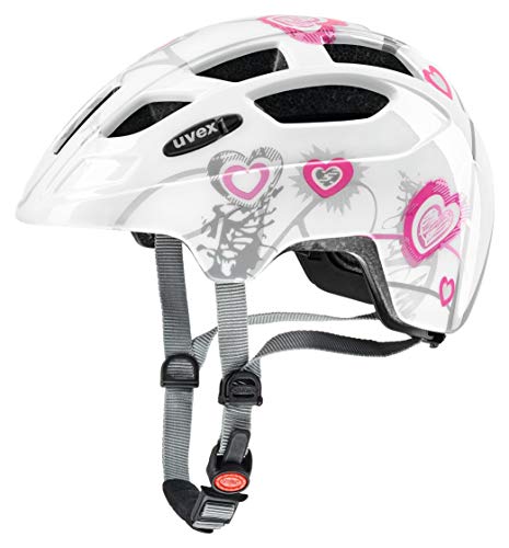 Uvex Unisex Jugend finale junior Fahrradhelm heart white pink 51-55 cm