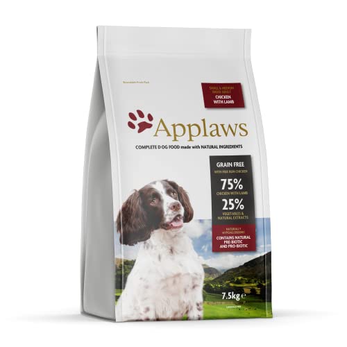 Applaws Natural Grain Free Dry Dog Food Lamm Geschmack für kleine und mittlere erwachsene Hunde 1 x 7 5 kg Beutel